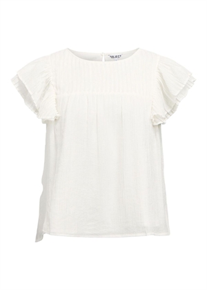 Ann sl frill top Hvid Object 